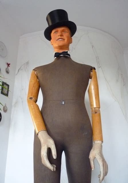 antique male mannequin|a man that collects mannequins.